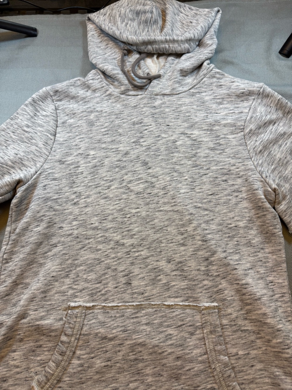 Hollister Light Heather Gray Hooded short sleeve Sweatshirt